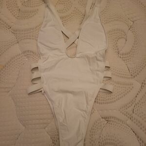 Matte Collection White Women's One Piece Swimsuit